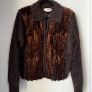 Elegant Brown and Dark Brown Teddy Jacket
